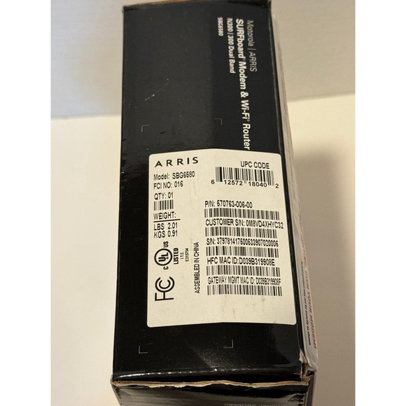 Motorola Arris Model SBG6580,Surfboard Modem WIFI and N300/300 Dual band - Picture 5 of 6